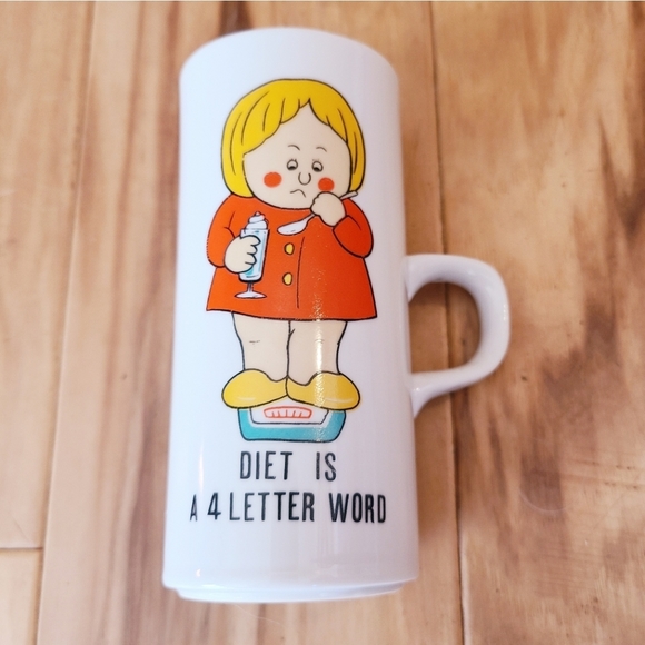 Vintage "Diet is a Four Letter Word" Mug - Picture 2 of 12